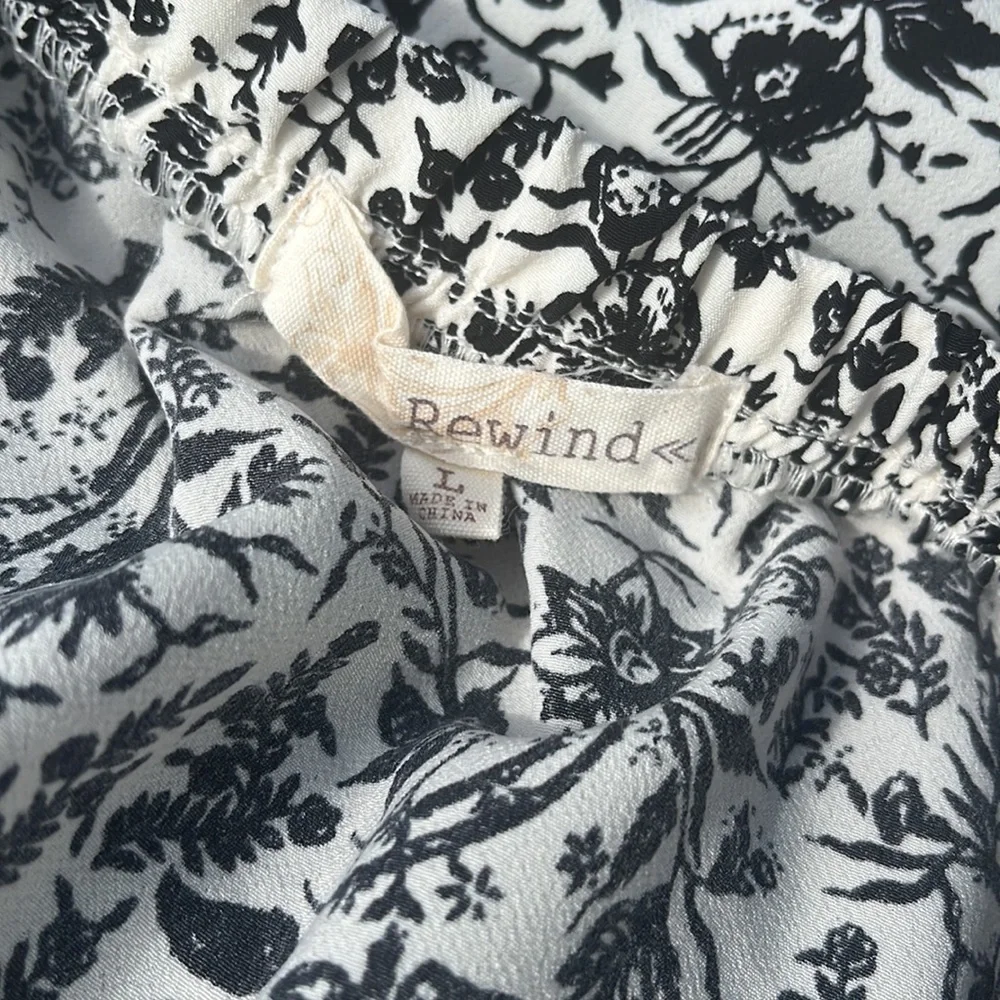 Strapless Black and White Floral Romper - Picture 7 of 7